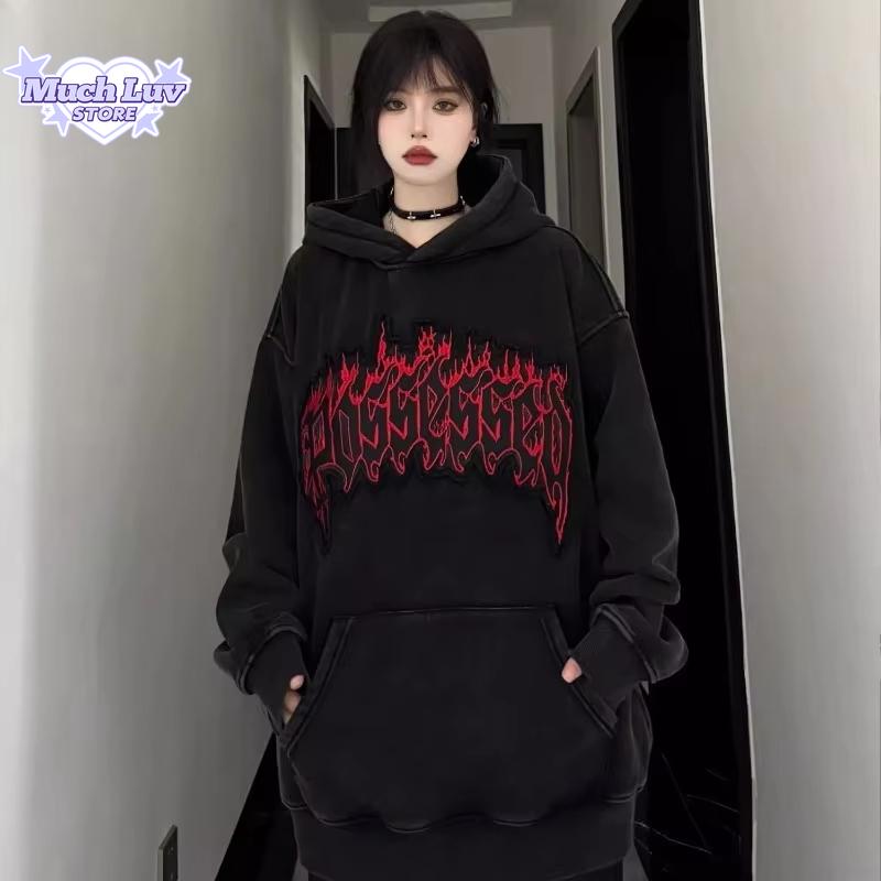 Retro Flame Letter Printed Hooded Sweatshirt Autumn and Winter Fashion Casual Comfy Thick Pullovers Top Vintage Y2k Streetwear 2XL
Retro Flame Letter Printed Hooded Sweatshirt Autumn and Winter Fashion Casual Comfy Thick Pullovers Top Vintage Y2k Streetwear 2XL