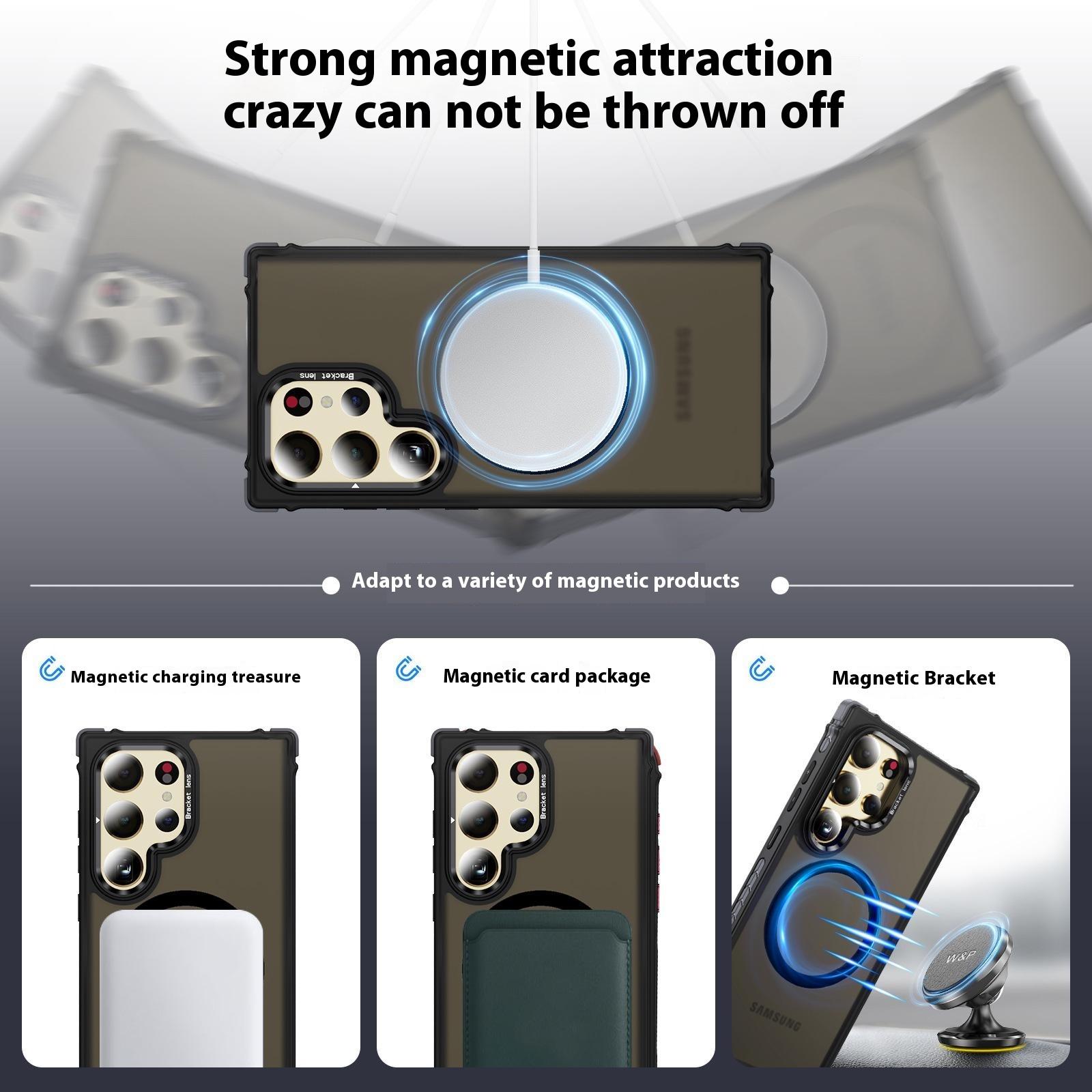 For Samsung Galaxy S23 Ultra Case with Lens Kickstand Matte Back Cover Compatible with MagSafe Black
For Samsung Galaxy S23 Ultra Case with Lens Kickstand Matte Back Cover Compatible with MagSafe Black