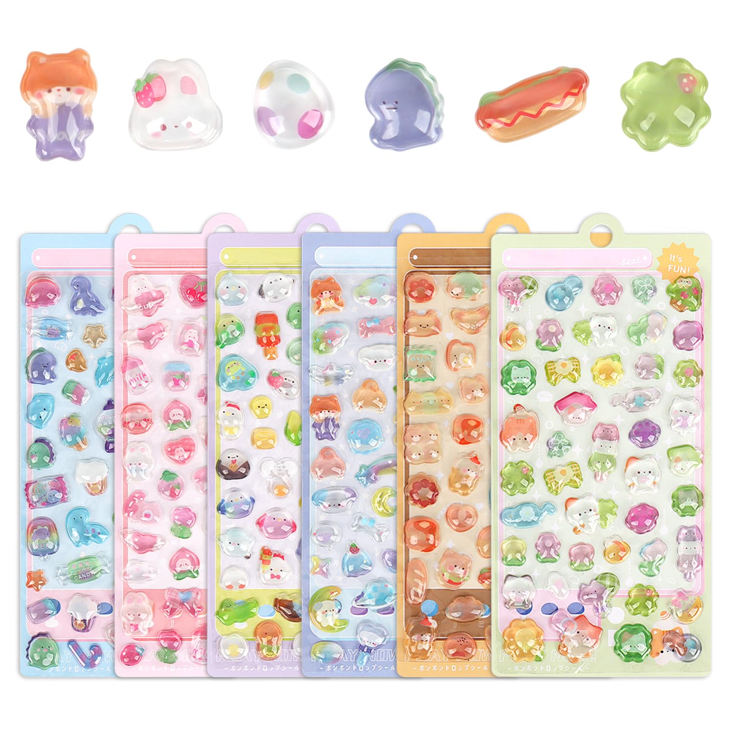 Absdefen 3D Sticker Set 6 Pieces Puffy Embossed Epoxy Resin Crystal Clear Cartoon Cute Kids Girls DIY Notebook Phone Decoration Craft Paste-on Hollow
Absdefen 3D Sticker Set 6 Pieces Puffy Embossed Epoxy Resin Crystal Clear Cartoon Cute Kids Girls DIY Notebook Phone Decoration Craft Paste-on Hollow