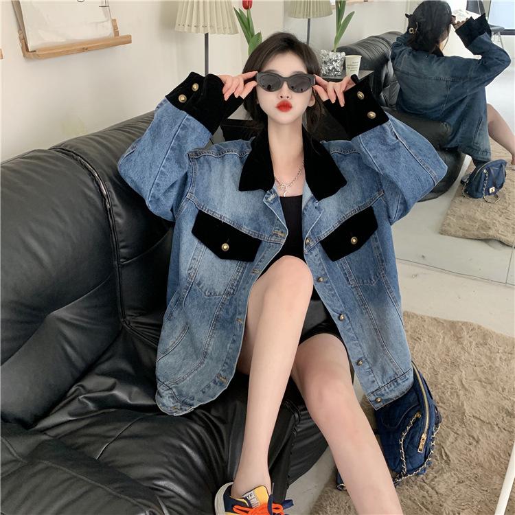 Весна и осень джинсовая куртка женская сращивание жареная уличная повседневная куртка топы S синий
Весна и осень джинсовая куртка женская сращивание жареная уличная повседневная куртка топы S синий