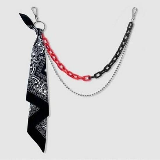 Флуоресцентная акриловая цепочка для брюк в стиле хип-хоп для мужчин и женщин Black & White Chain with Black Bandana
Флуоресцентная акриловая цепочка для брюк в стиле хип-хоп для мужчин и женщин Black & White Chain with Black Bandana