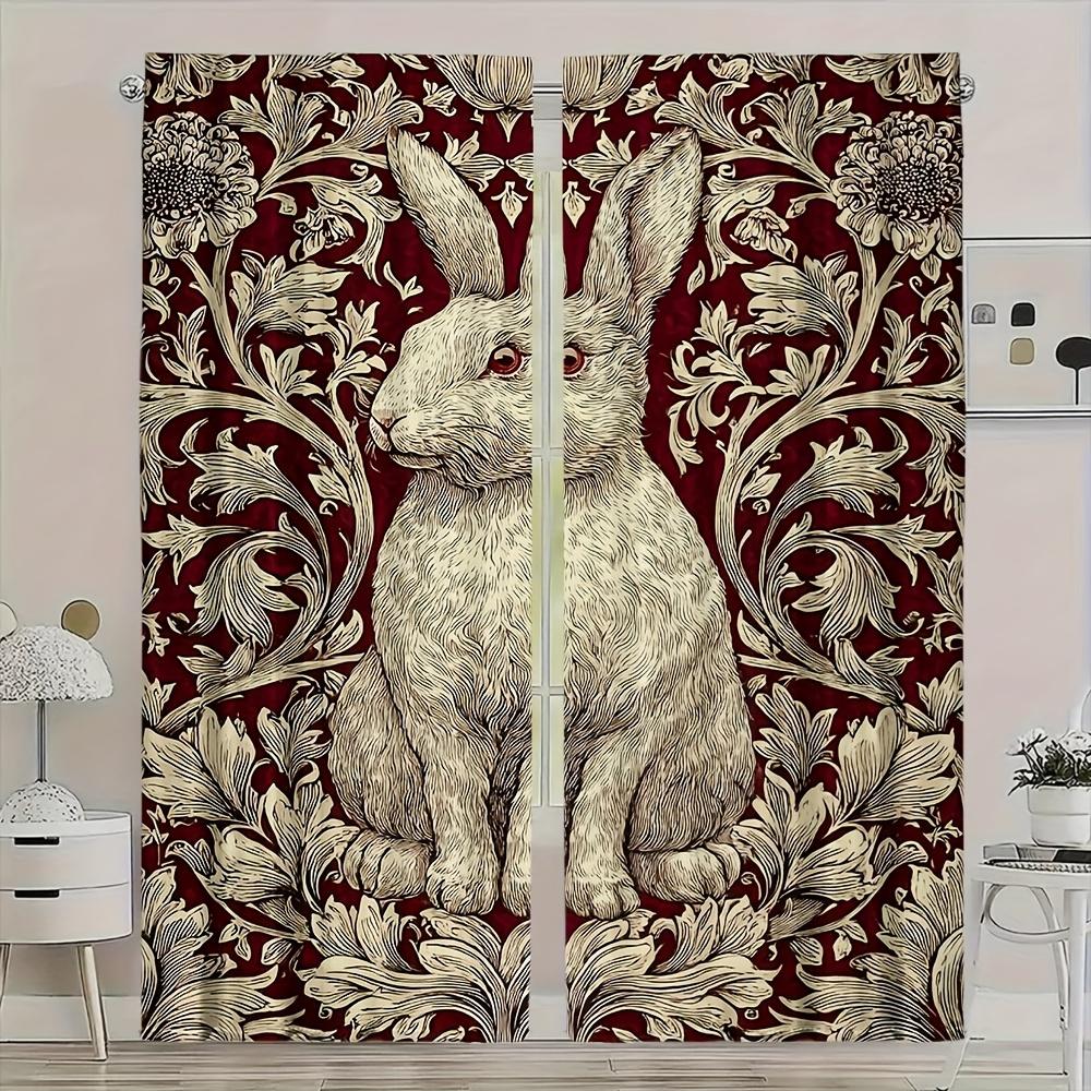 2pcs Vintage Rabbit Curtains Floral Print Polyester Drapes for Living Room Bedroom Home Decor Window Treatment 53x116CM&Rod Pocket&2 panels
2pcs Vintage Rabbit Curtains Floral Print Polyester Drapes for Living Room Bedroom Home Decor Window Treatment 53x116CM&Rod Pocket&2 panels