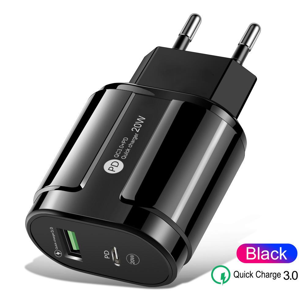Dual Port USB+PD Fast Charging Mobile Phone Power Adapter EU Plug Black
Dual Port USB+PD Fast Charging Mobile Phone Power Adapter EU Plug Black