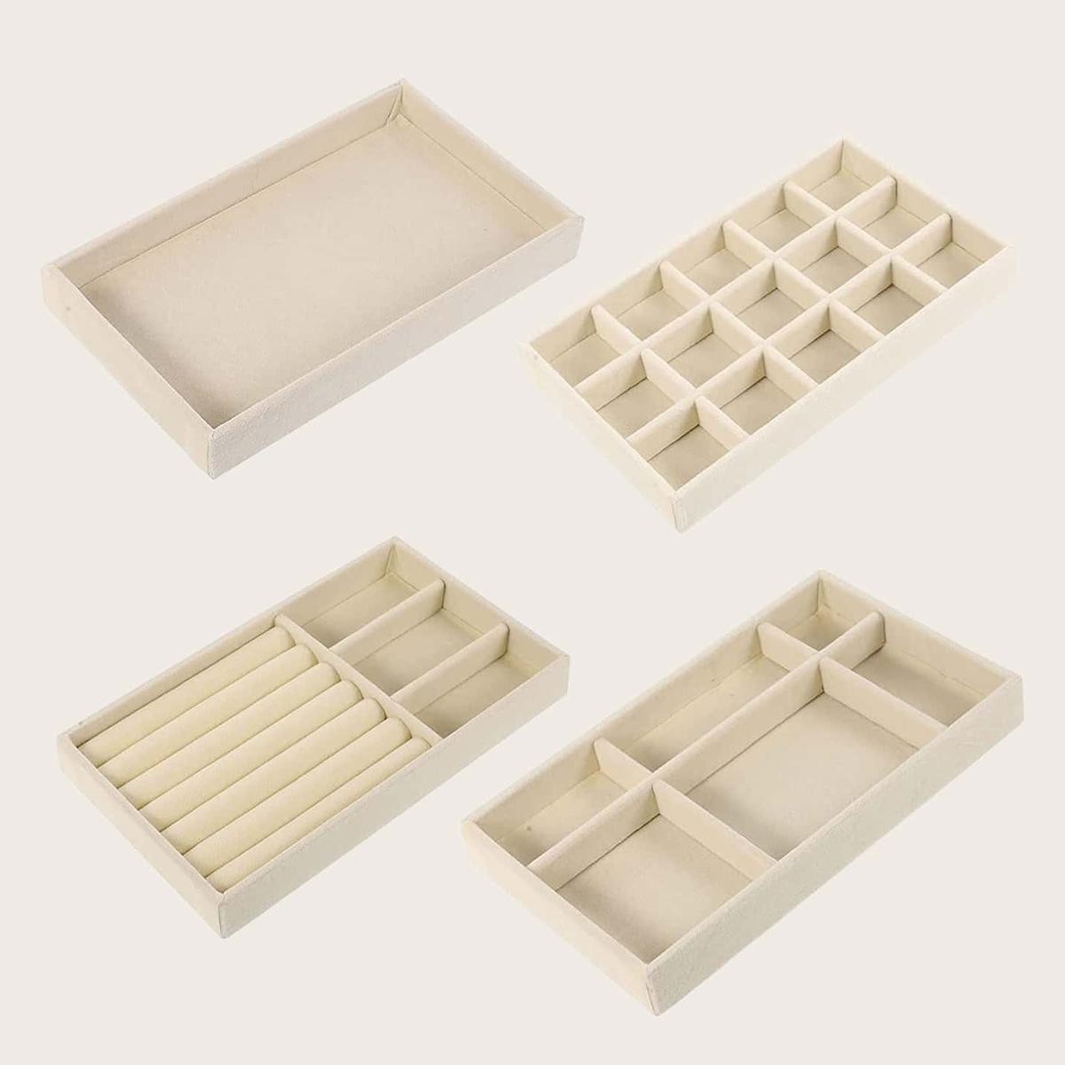 Набор из четырех шкатулок для украшений, подносов для демонстрации, ящиков для хранения колец, серег, стоек для украшений, ожерелий, браслетов, коробок для хранения S бежевый
Набор из четырех шкатулок для украшений, подносов для демонстрации, ящиков для хранения колец, серег, стоек для украшений, ожерелий, браслетов, коробок для хранения S бежевый