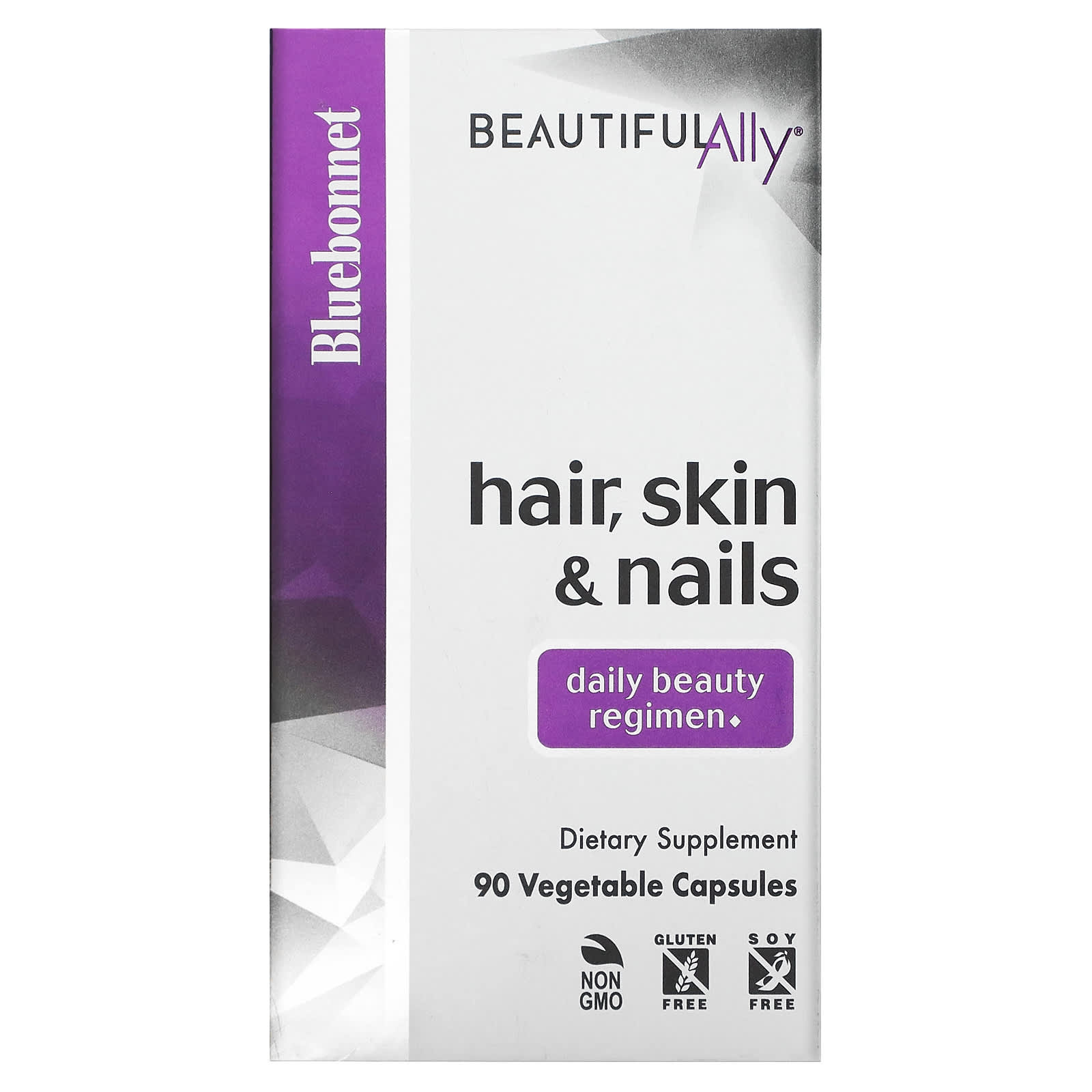 Bluebonnet Nutrition, Beautiful Ally, Hair, Skin & Nails, 90 Veggie Capsules
Bluebonnet Nutrition, Beautiful Ally, Hair, Skin & Nails, 90 Veggie Capsules