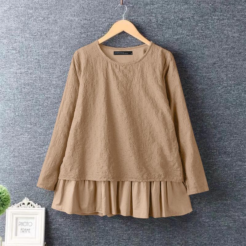 ZANZEA Женские повседневные блузки с круглым вырезом и длинным рукавом с кружевными оборками 2XL хаки
ZANZEA Женские повседневные блузки с круглым вырезом и длинным рукавом с кружевными оборками 2XL хаки