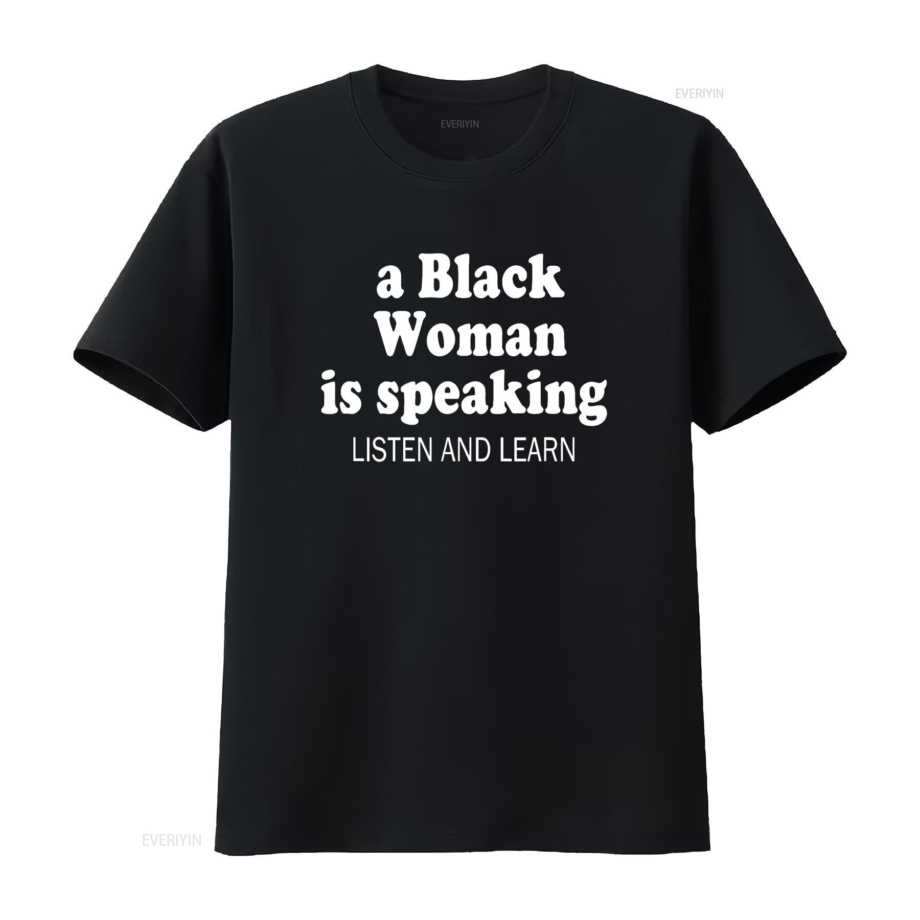 A Black woman is speaking listen and learn T Shirt vintage Washed Breathable homme Top For Everyday Wear Slightly Casual 4XL
A Black woman is speaking listen and learn T Shirt vintage Washed Breathable homme Top For Everyday Wear Slightly Casual 4XL