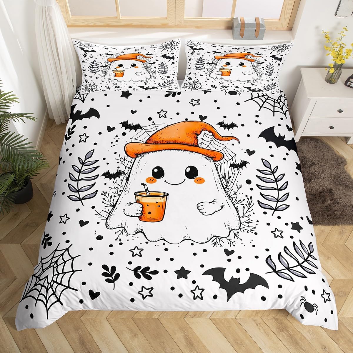 Comforter Cartoon Ghost Scary Halloween Theme Bedding Set Spooky Pumpkin Comforter Skull Skeleton Bed Twin Queen Comforter (quilt)-EU Single(135*200cm)3pcs
Comforter Cartoon Ghost Scary Halloween Theme Bedding Set Spooky Pumpkin Comforter Skull Skeleton Bed Twin Queen Comforter (quilt)-EU Single(135*200cm)3pcs