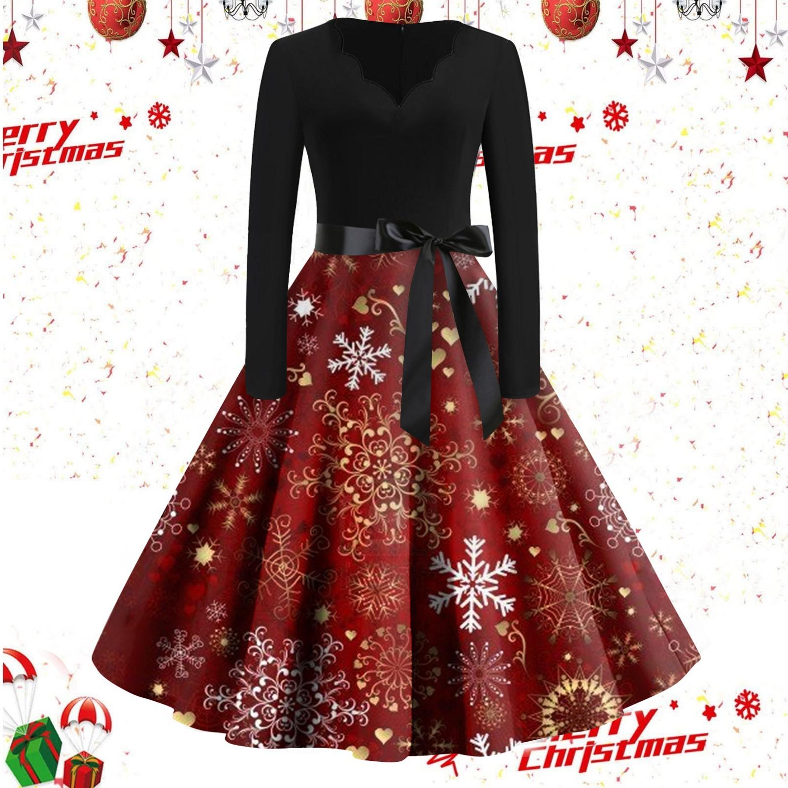 Женские повседневные модные винтажные длинные платья с длинным рукавом с рождественским принтом S винный
Женские повседневные модные винтажные длинные платья с длинным рукавом с рождественским принтом S винный