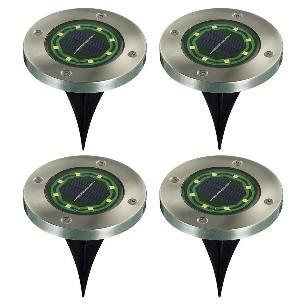 4Pcs Solar 8-LED Ground Light Stainless Steel Waterproof Outdoor Garden Pathway Patio Yard Stairs Light Warm White
4Pcs Solar 8-LED Ground Light Stainless Steel Waterproof Outdoor Garden Pathway Patio Yard Stairs Light Warm White
