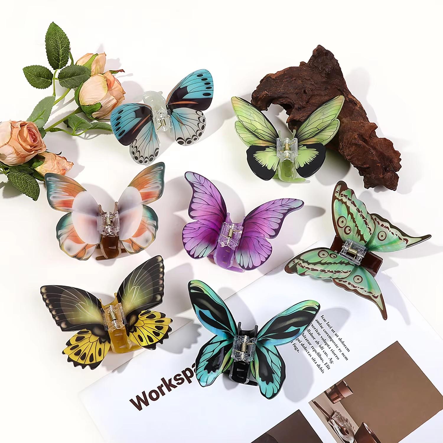 1 colorful butterfly hair clip, summer fresh acetic acid texture semi-grab clip, shark clip, new women s headwear Size fits all
1 colorful butterfly hair clip, summer fresh acetic acid texture semi-grab clip, shark clip, new women s headwear Size fits all
