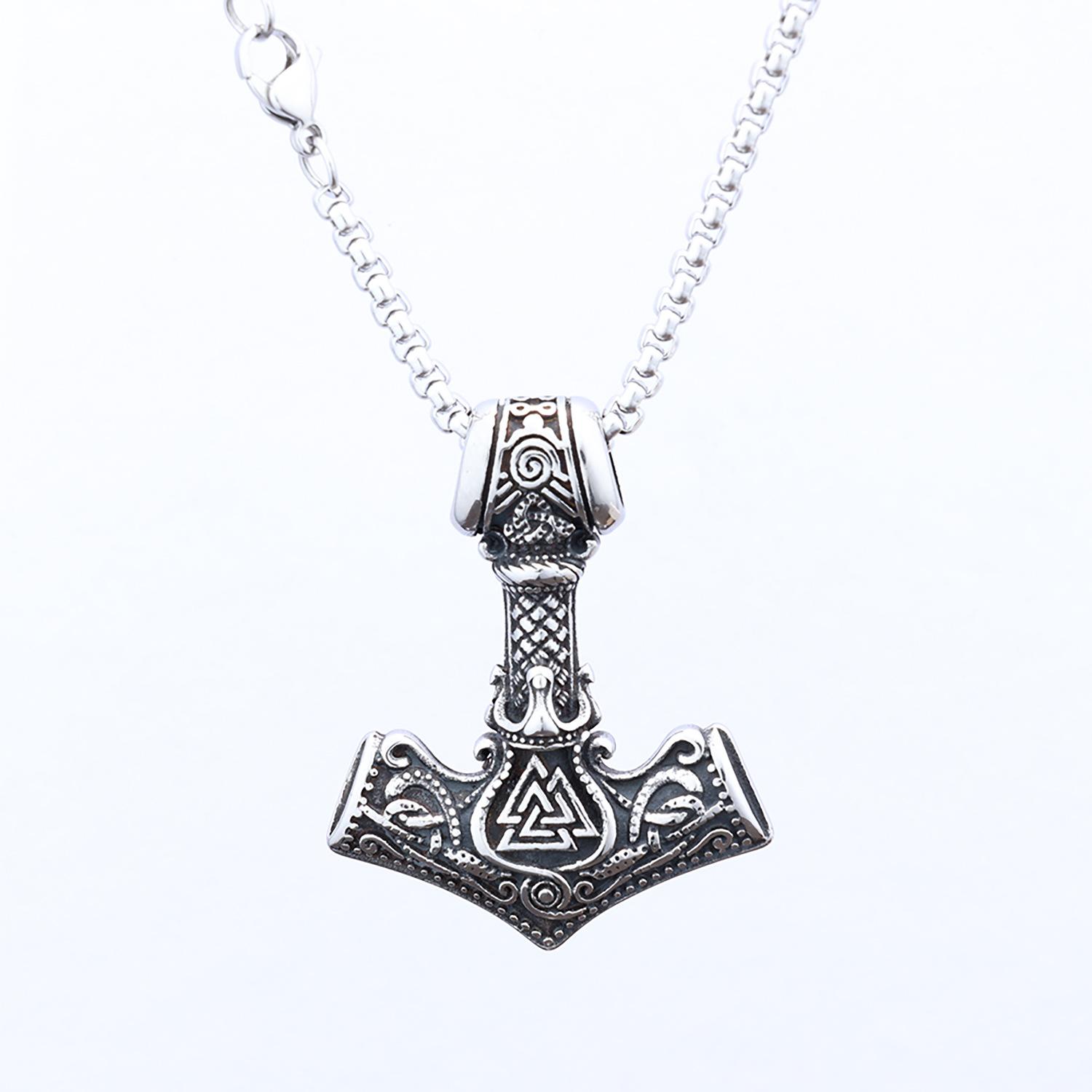 Personality Trend Necklace Viking Rune Thor Hammer Pendant Stainless Steel Titanium Steel Men Fashion Simple Gift
Personality Trend Necklace Viking Rune Thor Hammer Pendant Stainless Steel Titanium Steel Men Fashion Simple Gift