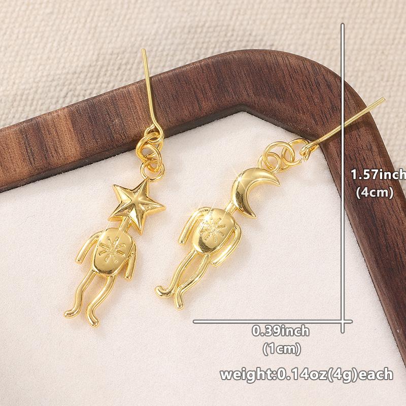 Vintage Copper Color Star Moon Dangle Women s Earrings Metal Hand Carving Pattern Daily Wear золотий
Vintage Copper Color Star Moon Dangle Women s Earrings Metal Hand Carving Pattern Daily Wear золотий