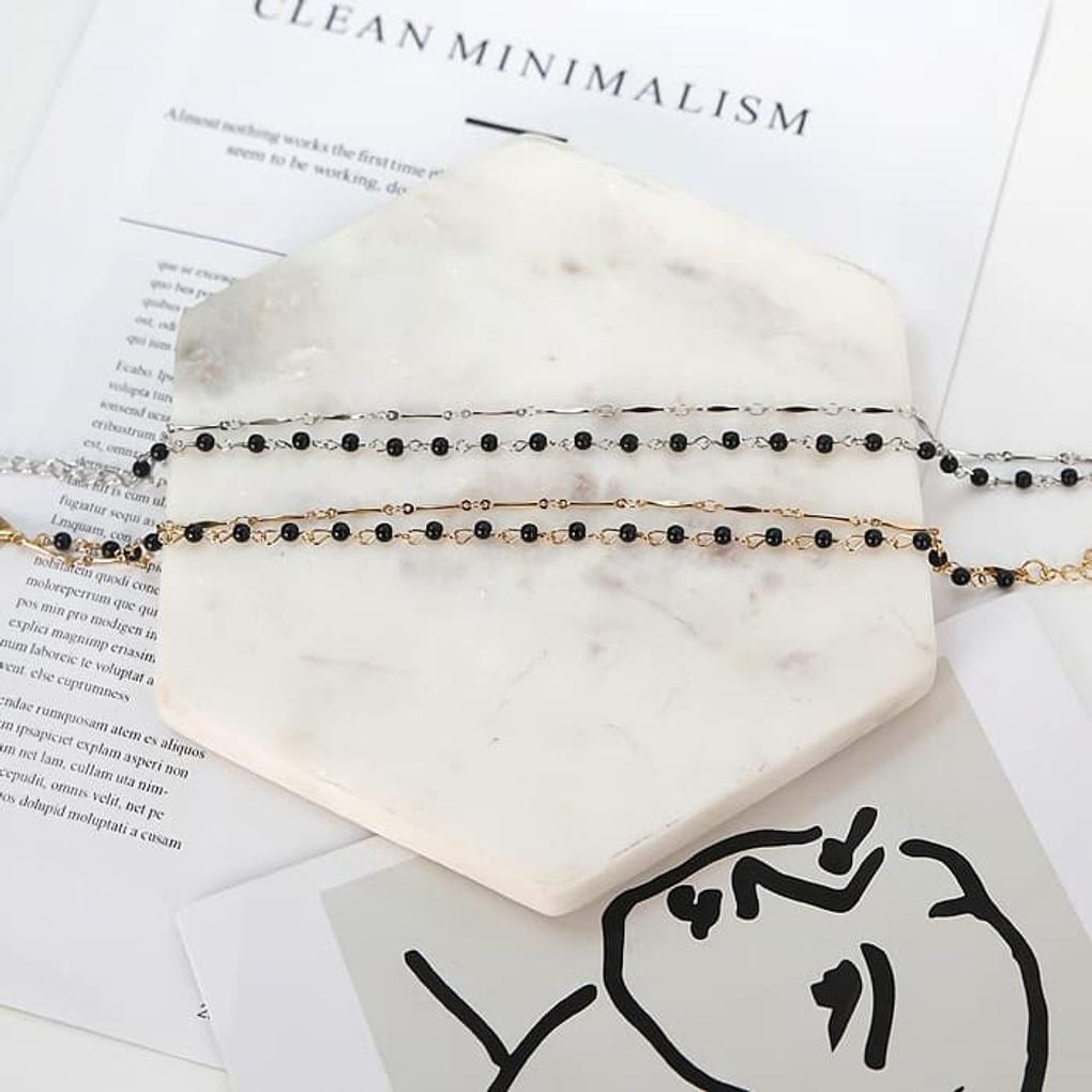 Women s Bracelet Anklet Chain Daily Black Beaded Straight Chain Silver
Women s Bracelet Anklet Chain Daily Black Beaded Straight Chain Silver
