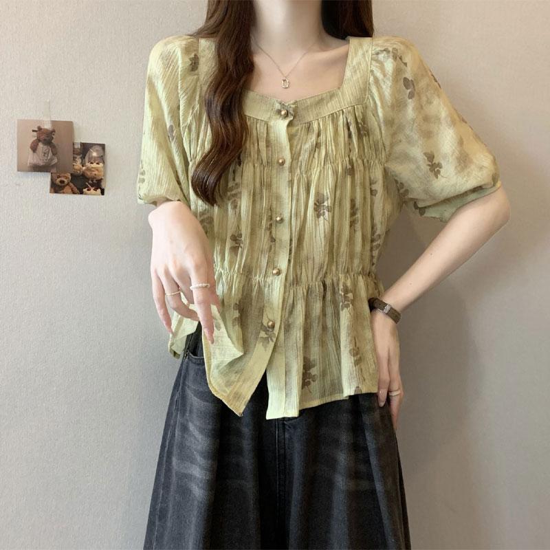 Сладкая блузка с принтом «Сломанные цветы», лето, новинка, элегантный квадратный вырез, женская одежда, шикарная сборка, винтажные рубашки с коротким рукавом 4XL зелёный
Сладкая блузка с принтом «Сломанные цветы», лето, новинка, элегантный квадратный вырез, женская одежда, шикарная сборка, винтажные рубашки с коротким рукавом 4XL зелёный