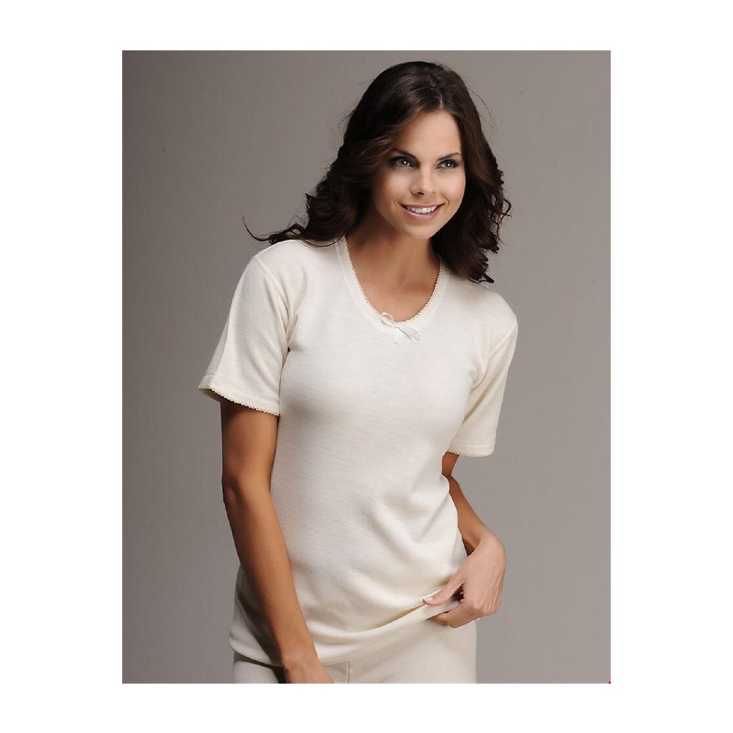 Женская шерстяная майка с короткими рукавами и бретельками S/M экрю
Женская шерстяная майка с короткими рукавами и бретельками S/M экрю