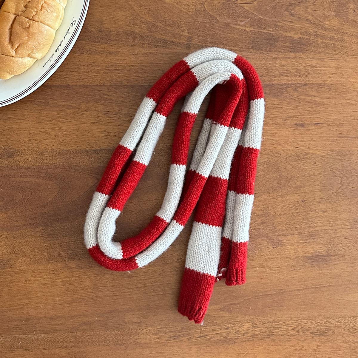 A Colorful Striped Casual Wool Skinny Scarf, Narrow Scarf For All Seasons, Suitable For Taking Pos And As A Decorative Neck Warmer
A Colorful Striped Casual Wool Skinny Scarf, Narrow Scarf For All Seasons, Suitable For Taking Pos And As A Decorative Neck Warmer