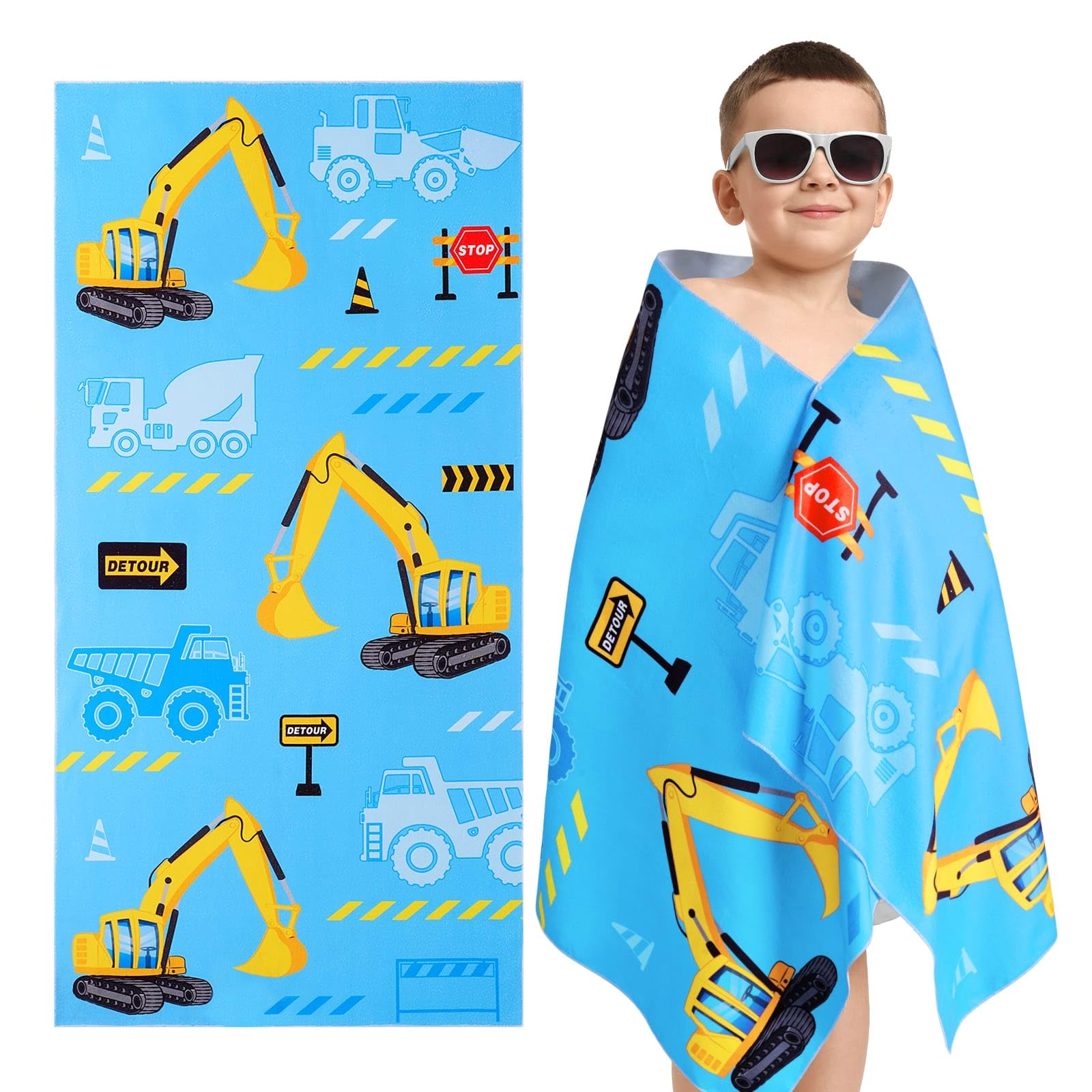 Oversized Construction Vehicle Beach Towel for Kids Quick Dry Microfiber Lightweight Pool Travel Towel for Boys W30*H60(CM)
Oversized Construction Vehicle Beach Towel for Kids Quick Dry Microfiber Lightweight Pool Travel Towel for Boys W30*H60(CM)