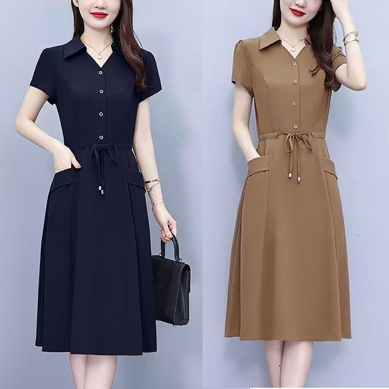 Elegant Plus-Size Short Sleeve Red Dress for Women - Waist-Slimming and Tummy-Covering Design for Middle-Aged and Elderly Ladies 2XL
Elegant Plus-Size Short Sleeve Red Dress for Women - Waist-Slimming and Tummy-Covering Design for Middle-Aged and Elderly Ladies 2XL