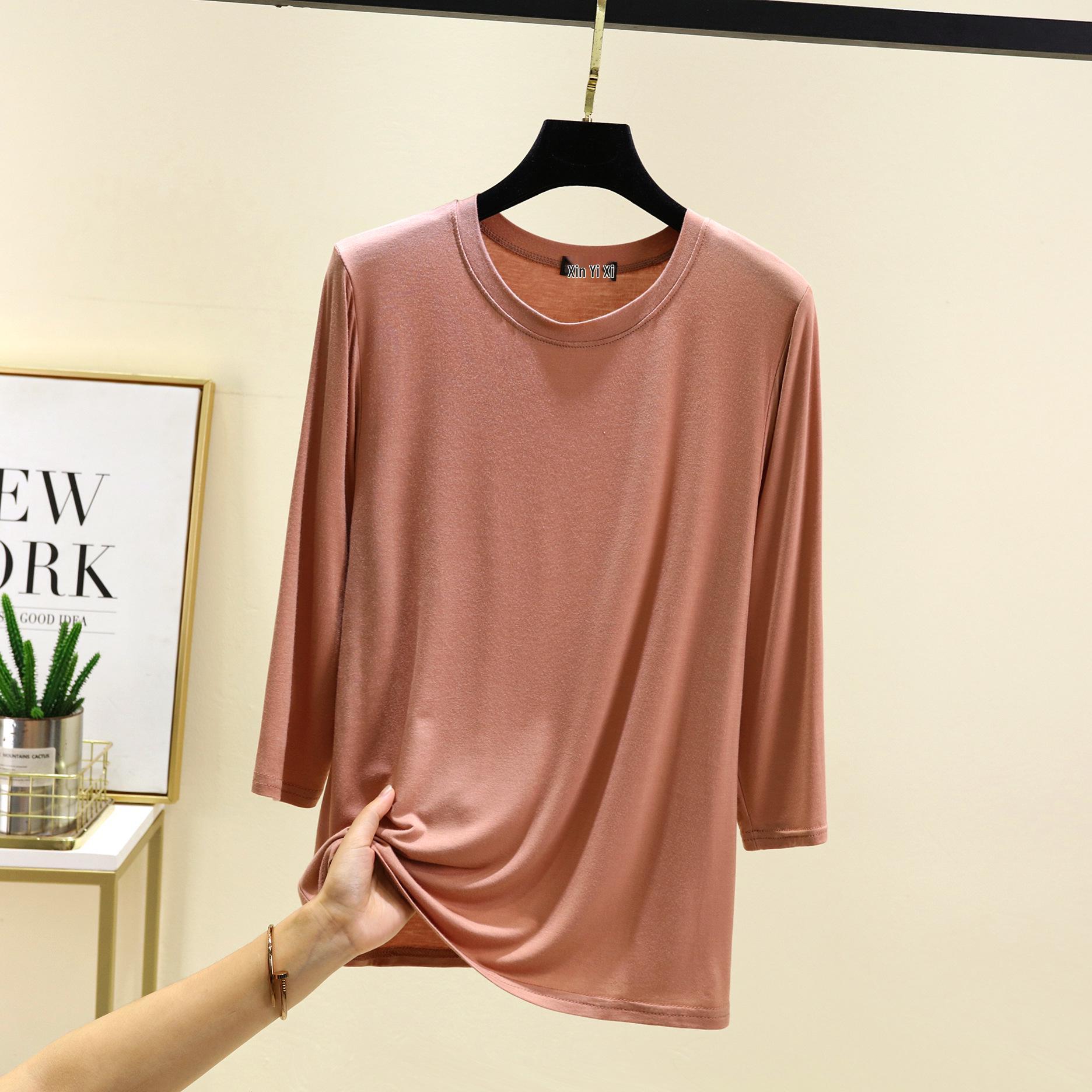Women s Plus Size Modal 3/4 Sleeve Round Neck T-shirt - Versatile, Lightweight, Loose Fit for Spring/Autumn. XXL
Women s Plus Size Modal 3/4 Sleeve Round Neck T-shirt - Versatile, Lightweight, Loose Fit for Spring/Autumn. XXL