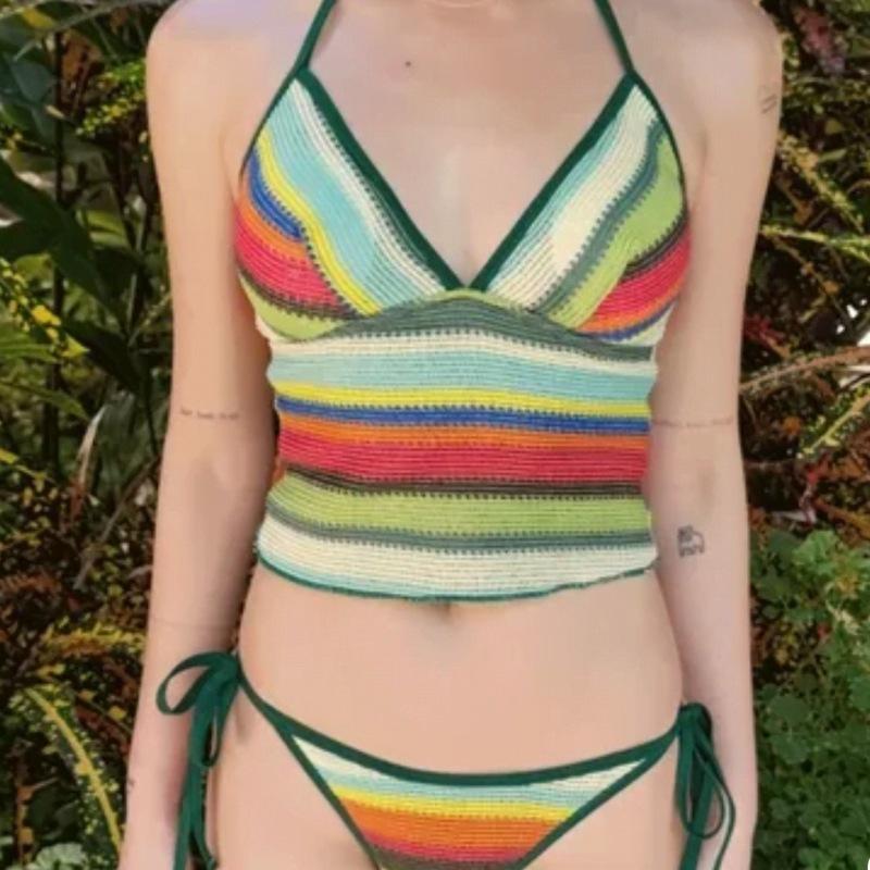 New fashion color striped splicing bikini pure desire swimsuit female sexy tube top hot girls beach swimsuit S
New fashion color striped splicing bikini pure desire swimsuit female sexy tube top hot girls beach swimsuit S
