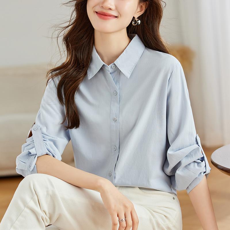 Синяя рубашка с длинным рукавом для женщин в осеннем новом стиле, простая и универсальная, модная, свободная рубашка средней длины XXL синий
Синяя рубашка с длинным рукавом для женщин в осеннем новом стиле, простая и универсальная, модная, свободная рубашка средней длины XXL синий