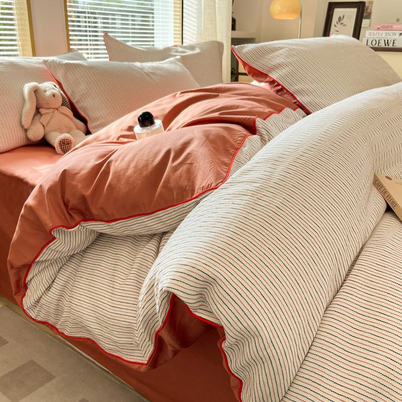 Class A Simple Pure Cotton Bed 4Pcs Set Of 100 Cotton Jacquard Quilt Cover Bed Sheet Human Bed Hat Sleeping Naked Spring And Summer Bedding 1.8m bed sheet 4pc quilt core 2*2.3m
Class A Simple Pure Cotton Bed 4Pcs Set Of 100 Cotton Jacquard Quilt Cover Bed Sheet Human Bed Hat Sleeping Naked Spring And Summer Bedding 1.8m bed sheet 4pc quilt core 2*2.3m