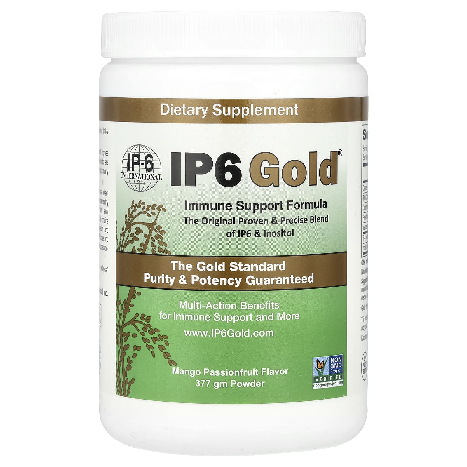 Ip-6 International, Ip6 Gold, Immune Boosting Formula Powder, Mango Passion Fruit Flavor, 377Gm
Ip-6 International, Ip6 Gold, Immune Boosting Formula Powder, Mango Passion Fruit Flavor, 377Gm