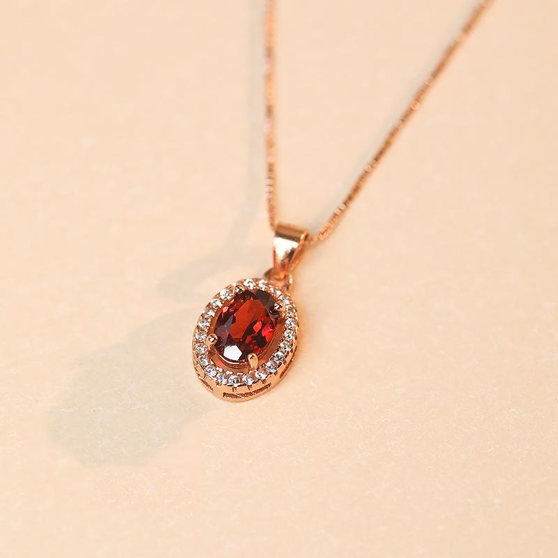 Imitation Natural 5X7Mm Garnet Necklace Vintage Rose Gold Plated Oval Pendant
Imitation Natural 5X7Mm Garnet Necklace Vintage Rose Gold Plated Oval Pendant