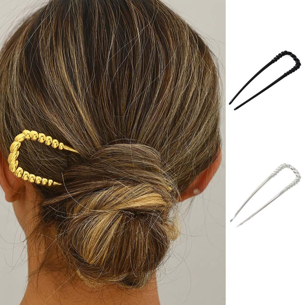 Simple Zinc Zinc Alloy Hair Fork Geometric Headwear Elegant Twisted Hairpin Women срібний
Simple Zinc Zinc Alloy Hair Fork Geometric Headwear Elegant Twisted Hairpin Women срібний