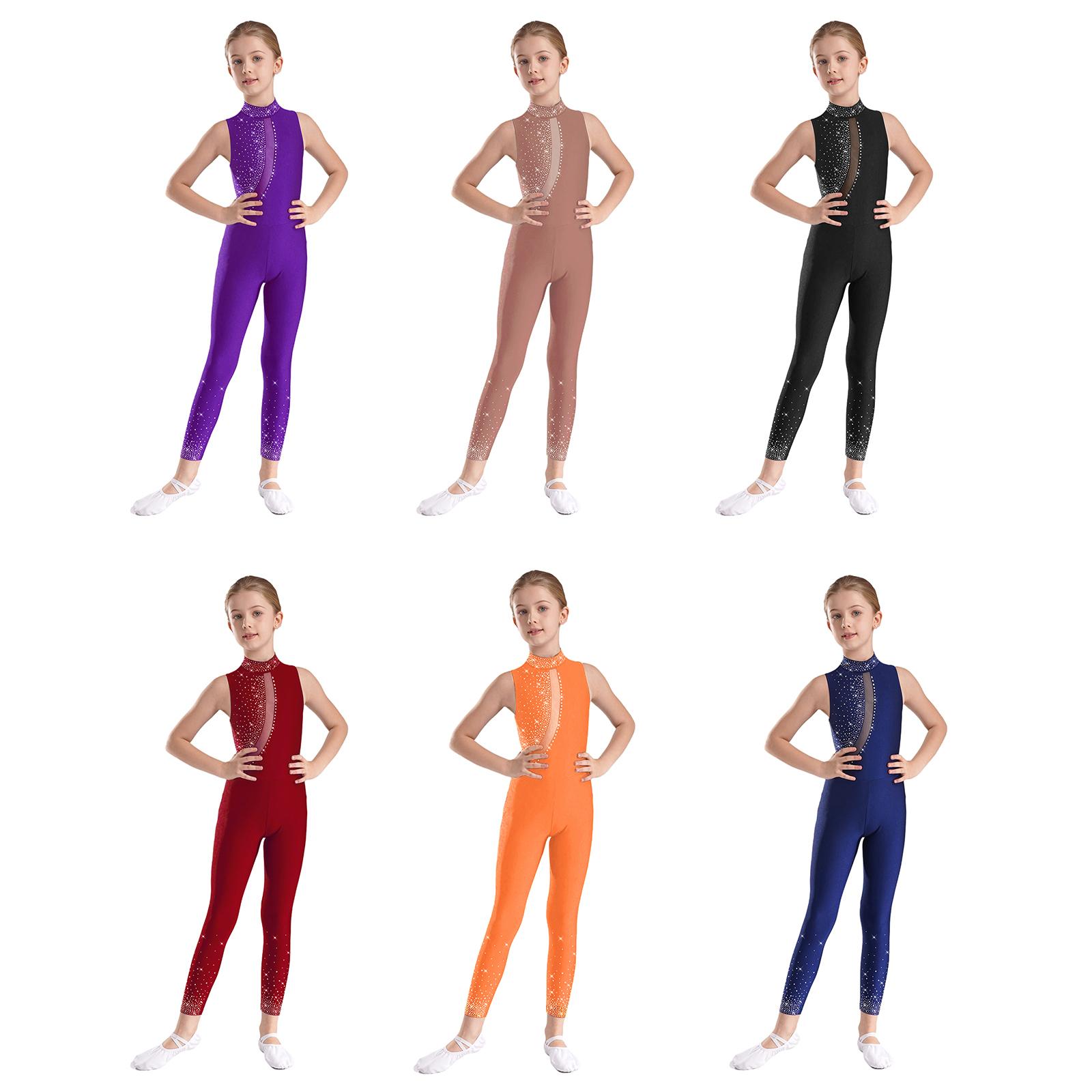 Kids Girls Sparkling Rhinestone Mesh Jumpsuit Mock Neck Sleeveless Bodysuit with Cutout Back for Dance Gymnastics Performances 5-6 Years фіолетовий
Kids Girls Sparkling Rhinestone Mesh Jumpsuit Mock Neck Sleeveless Bodysuit with Cutout Back for Dance Gymnastics Performances 5-6 Years фіолетовий