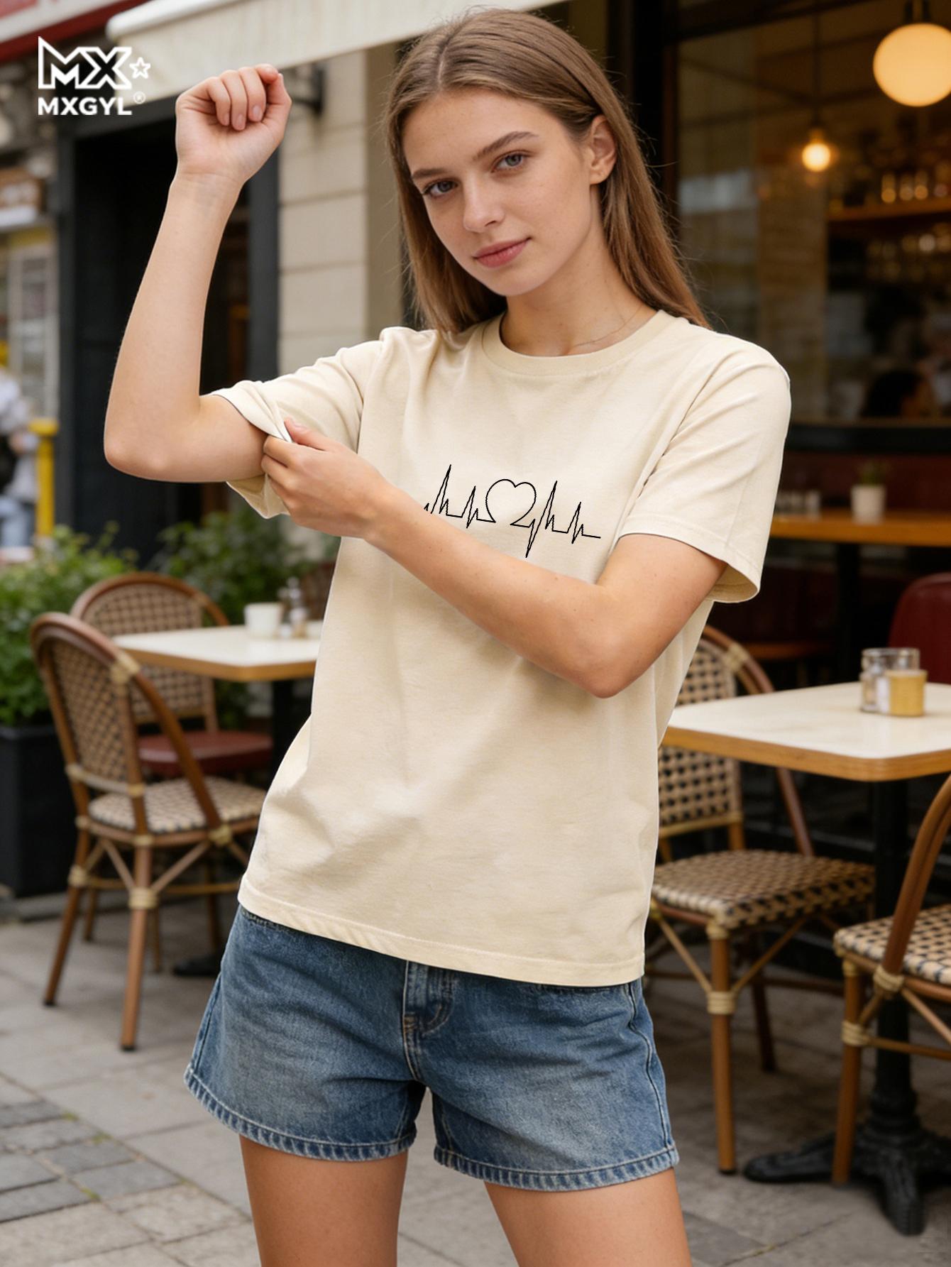 New Style Women s Love Letters Simple Trend Cute Fashion Round Neck T-shirt Short Sleeve Blouse Tops Vintage Graphic Clothes 5xl бежевий
New Style Women s Love Letters Simple Trend Cute Fashion Round Neck T-shirt Short Sleeve Blouse Tops Vintage Graphic Clothes 5xl бежевий
