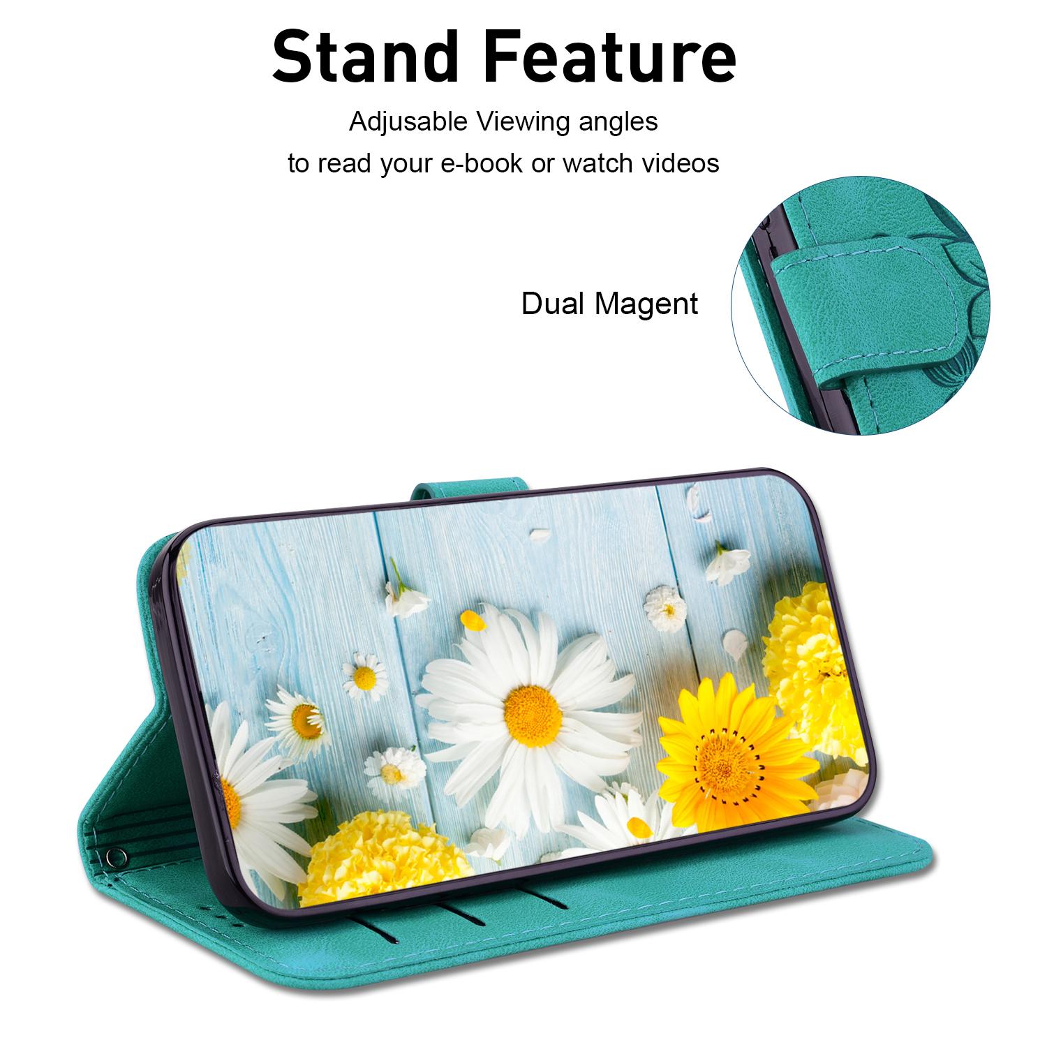 For Google Pixel 8a Case Flower Imprint Leather Foldable Stand Phone Wallet Cover Green
For Google Pixel 8a Case Flower Imprint Leather Foldable Stand Phone Wallet Cover Green