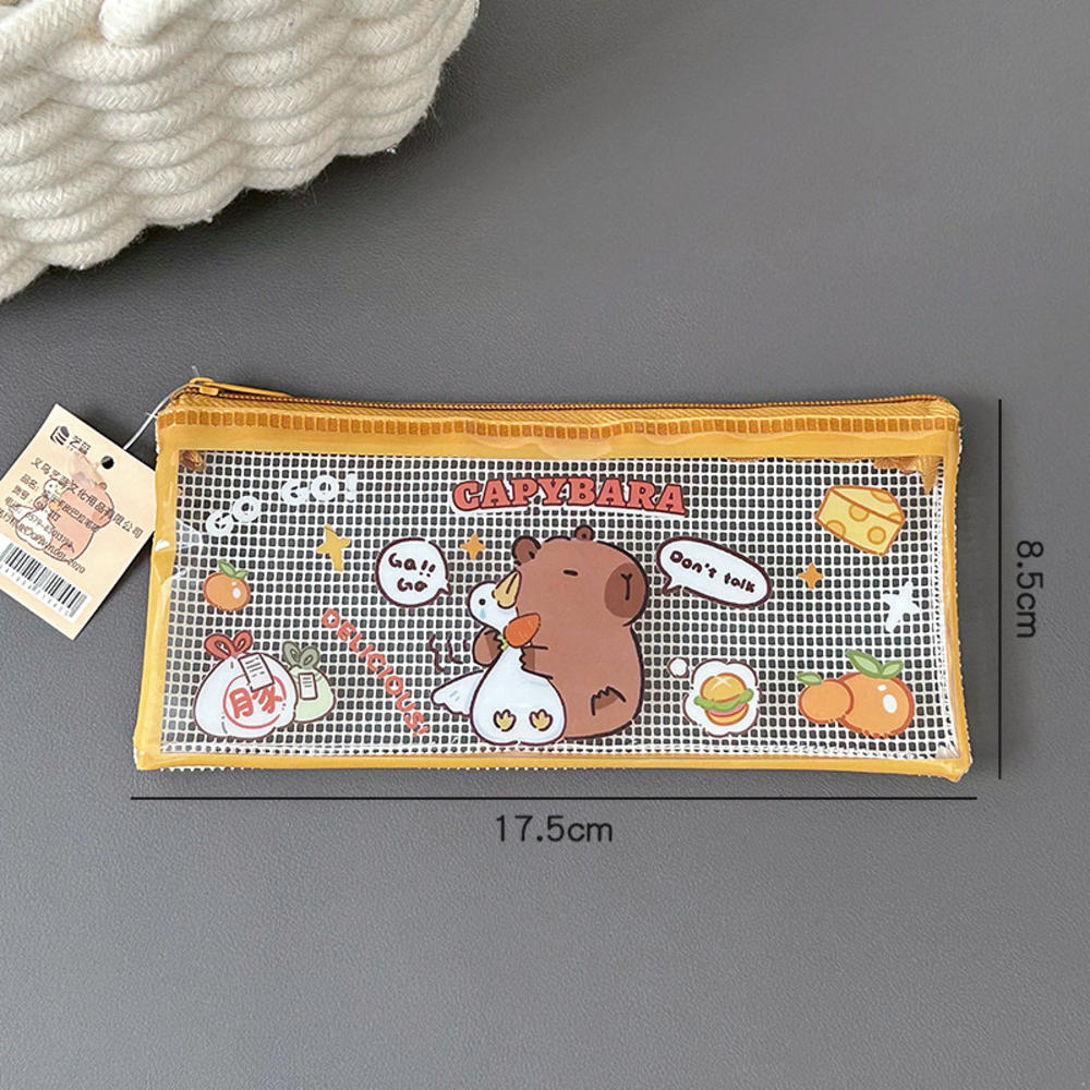 Cartoon Capybara Pencil Case Transparent Waterproof Zipper Pen Pouch Large Capacity Stationary Organizer Bag School Supplies
Cartoon Capybara Pencil Case Transparent Waterproof Zipper Pen Pouch Large Capacity Stationary Organizer Bag School Supplies