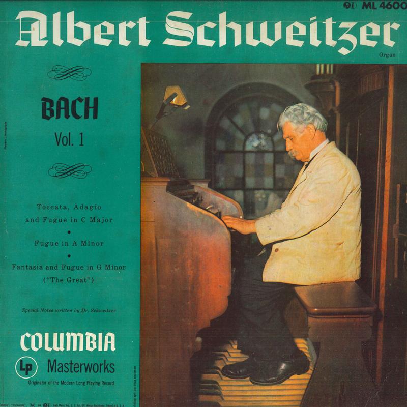 LP Record ALBERT SCHWEITZER BACH Bach Vol. 1 Toccata Adagio And Fug ML4600 COLUMBIA MASTE 1957 US Classical Used
LP Record ALBERT SCHWEITZER BACH Bach Vol. 1 Toccata Adagio And Fug ML4600 COLUMBIA MASTE 1957 US Classical Used