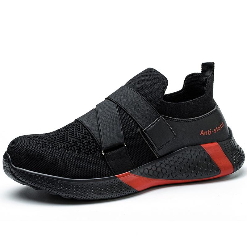 Рабочая защитная обувь для мужчин и женщин, легкие дышащие антистатические защитные рабочие кроссовки со стальным носком, неразрушаемые защитные ботинки 38 чёрный