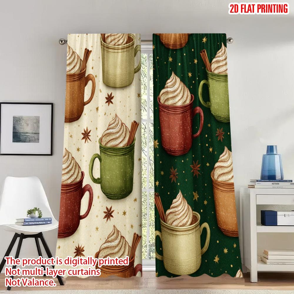 Flat Printing Merry Christmas Trendy Curtains Hot Chocolate Mugs Digital Printed Polyester Drapes Spring Set Of 2 Made W100*H70(CM)-Grommet top&1PCS
Flat Printing Merry Christmas Trendy Curtains Hot Chocolate Mugs Digital Printed Polyester Drapes Spring Set Of 2 Made W100*H70(CM)-Grommet top&1PCS
