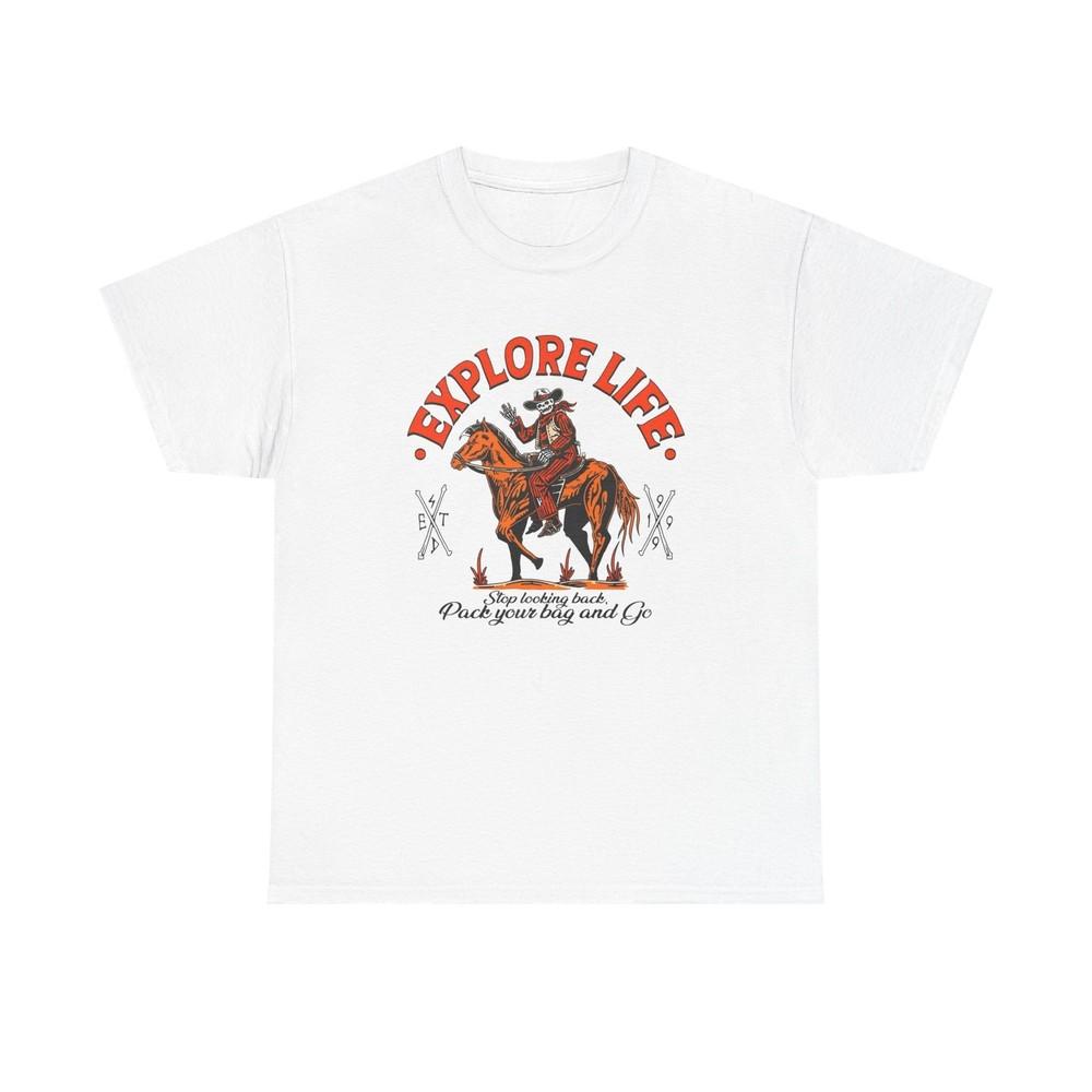Explore Life Cowboy Graphic T Shirt Unisex Heavy Cotton Tee New Gift Unisex T-Shirt L
Explore Life Cowboy Graphic T Shirt Unisex Heavy Cotton Tee New Gift Unisex T-Shirt L