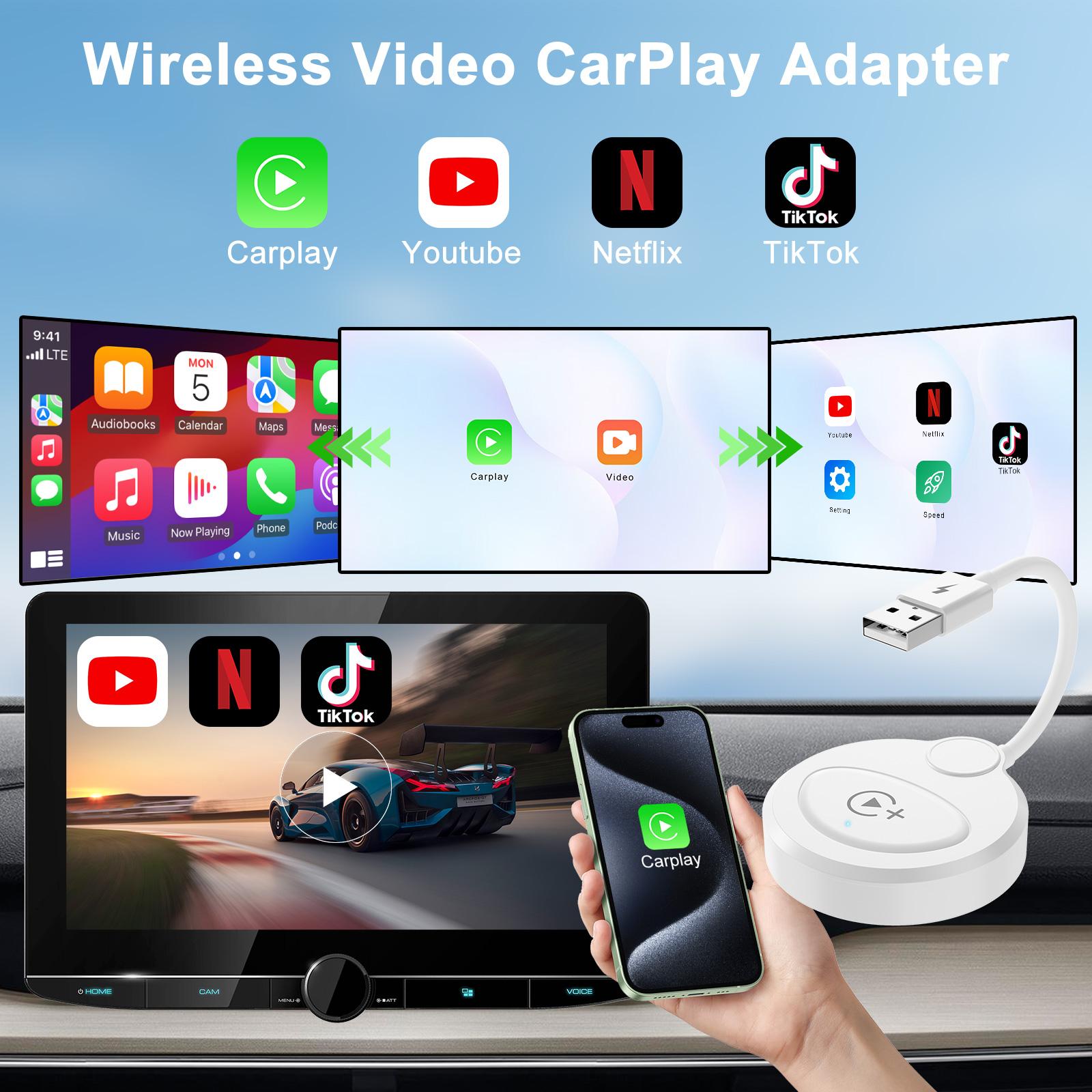 020-6+ Бездротовий адаптер CarPlay, що перетворює дротовий пристрій на бездротовий Carplay Dongle, підтримує YouTube/Netflix/TikTok White
020-6+ Бездротовий адаптер CarPlay, що перетворює дротовий пристрій на бездротовий Carplay Dongle, підтримує YouTube/Netflix/TikTok White