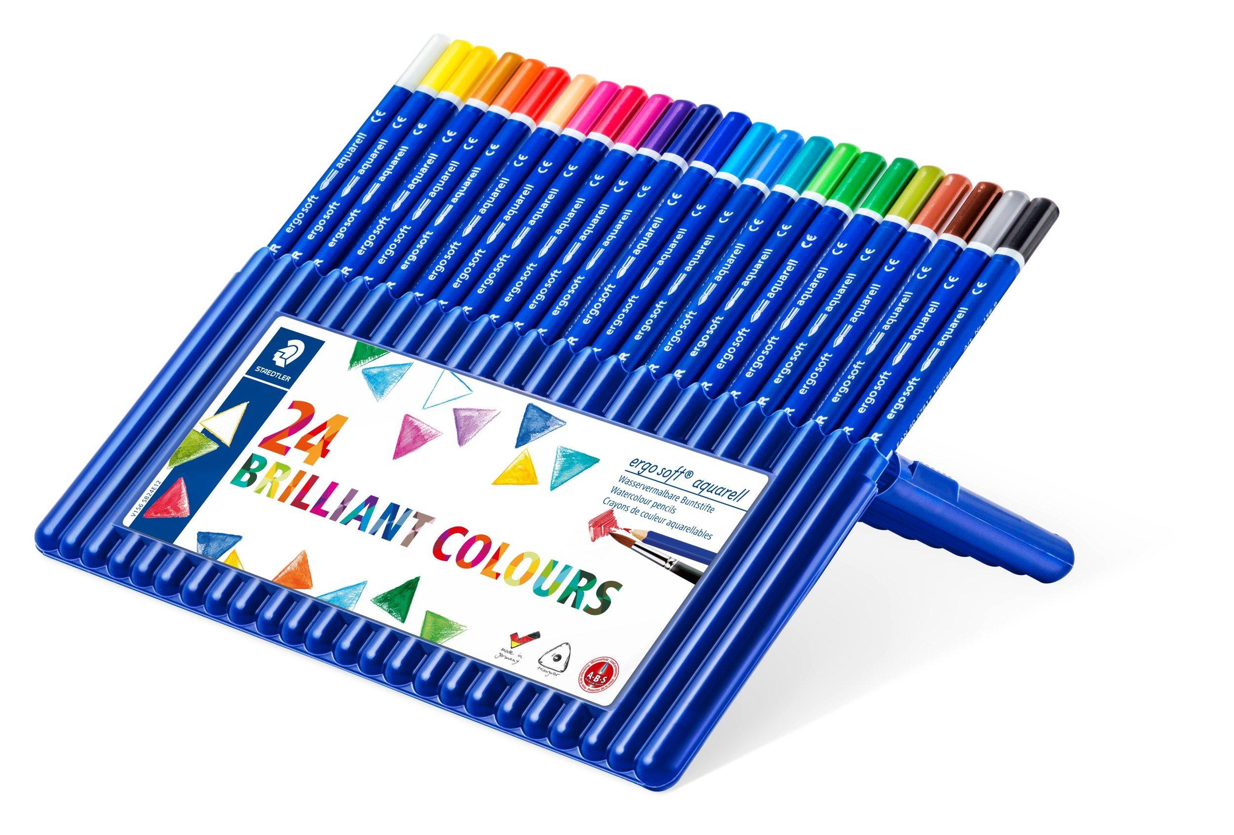 Staedtler Colored Pencils 24 Colors Triangular Shaft Watercolor Pencils Ergosoft 156 SB24
Staedtler Colored Pencils 24 Colors Triangular Shaft Watercolor Pencils Ergosoft 156 SB24