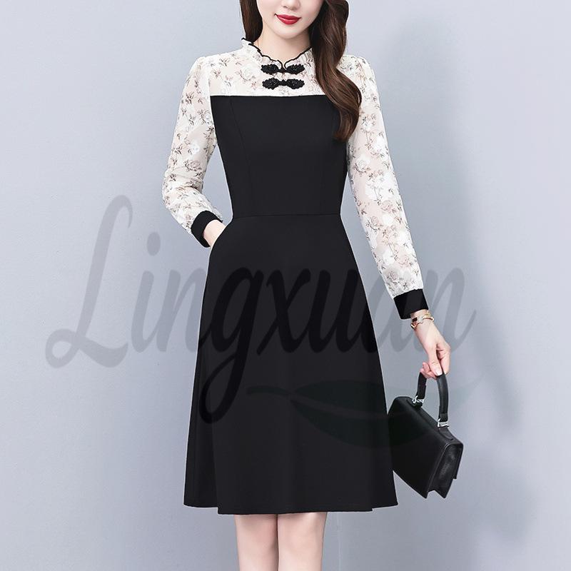 Chic Plus Size Slimming Long Sleeve Two-Piece Effect Dress for Spring/Autumn L чорний
Chic Plus Size Slimming Long Sleeve Two-Piece Effect Dress for Spring/Autumn L чорний