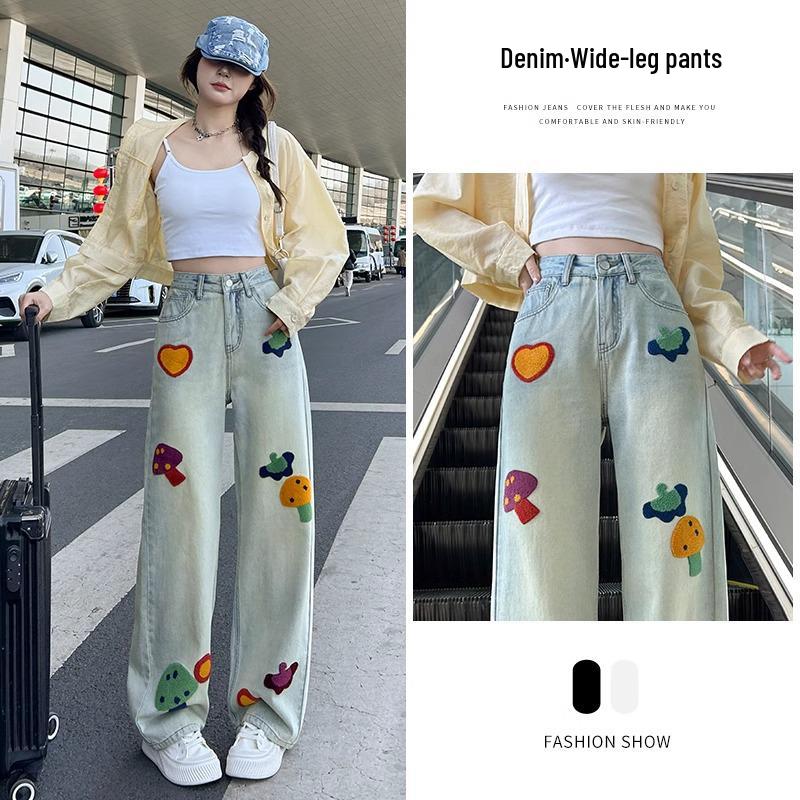 Women s High-Waist Straight Leg Jeans with Cartoon Embroidery - Versatile Spring Design Large
Women s High-Waist Straight Leg Jeans with Cartoon Embroidery - Versatile Spring Design Large
