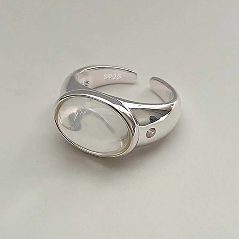 925 Sterling Silver Rings for Women Couple Minimalist Handmade Vintage Big White Stone Ring Fine Jewelry Gift Prevent Allergy resizable
925 Sterling Silver Rings for Women Couple Minimalist Handmade Vintage Big White Stone Ring Fine Jewelry Gift Prevent Allergy resizable