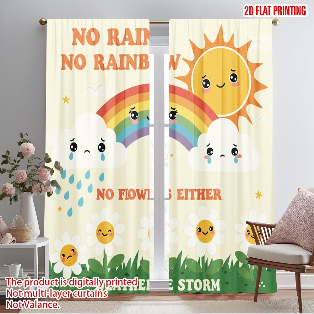 2pcs 2D flat printing Curtains Happy Rainbow Flower Sun Polyester Without Electricity Holiday Decorations for room decor 52.50×116.00 CM 2pcs
2pcs 2D flat printing Curtains Happy Rainbow Flower Sun Polyester Without Electricity Holiday Decorations for room decor 52.50×116.00 CM 2pcs