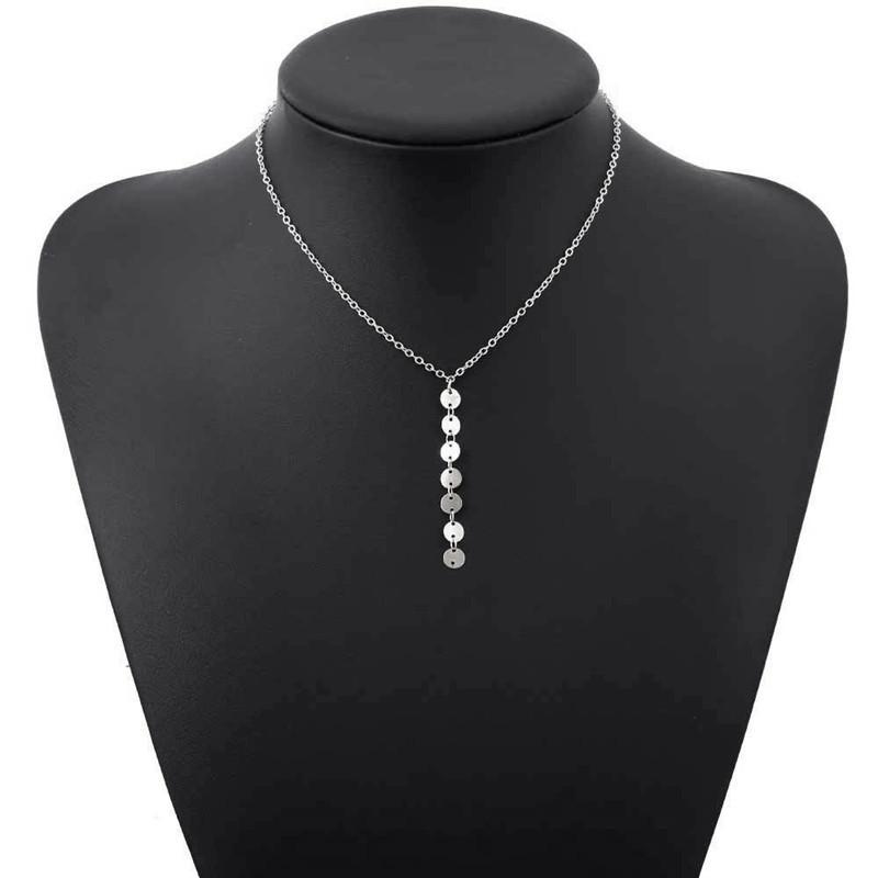 New fashionable women s handmade chain accessories, simple short geometric sequined fringed necklace срібний
New fashionable women s handmade chain accessories, simple short geometric sequined fringed necklace срібний