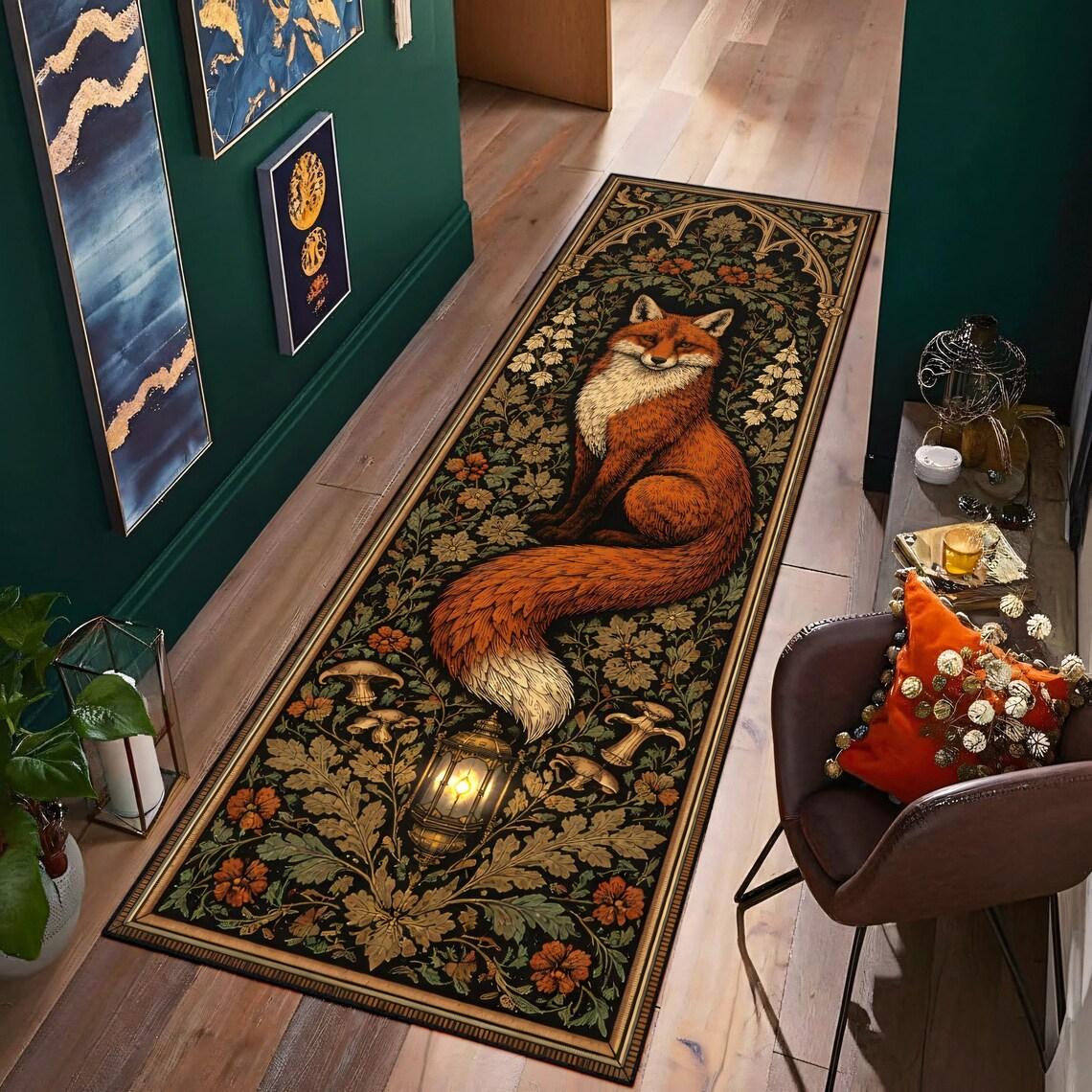 Boho Fox Forest Graphic Runner Rug Moon Phase Fern Print Hallway Mat Non-Slip Welcome Rug for Corridor Kitchen Bedroom 40x120cm
Boho Fox Forest Graphic Runner Rug Moon Phase Fern Print Hallway Mat Non-Slip Welcome Rug for Corridor Kitchen Bedroom 40x120cm
