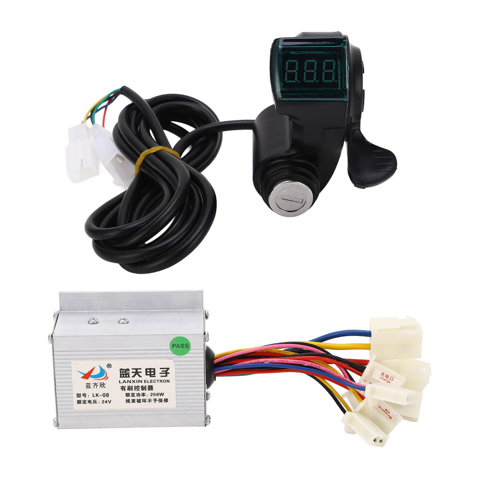 24V 250w Brushed Motor Controller Kit Digital Power Display Thumb Throttle with Keys for Electric Bicycles Conversion
24V 250w Brushed Motor Controller Kit Digital Power Display Thumb Throttle with Keys for Electric Bicycles Conversion