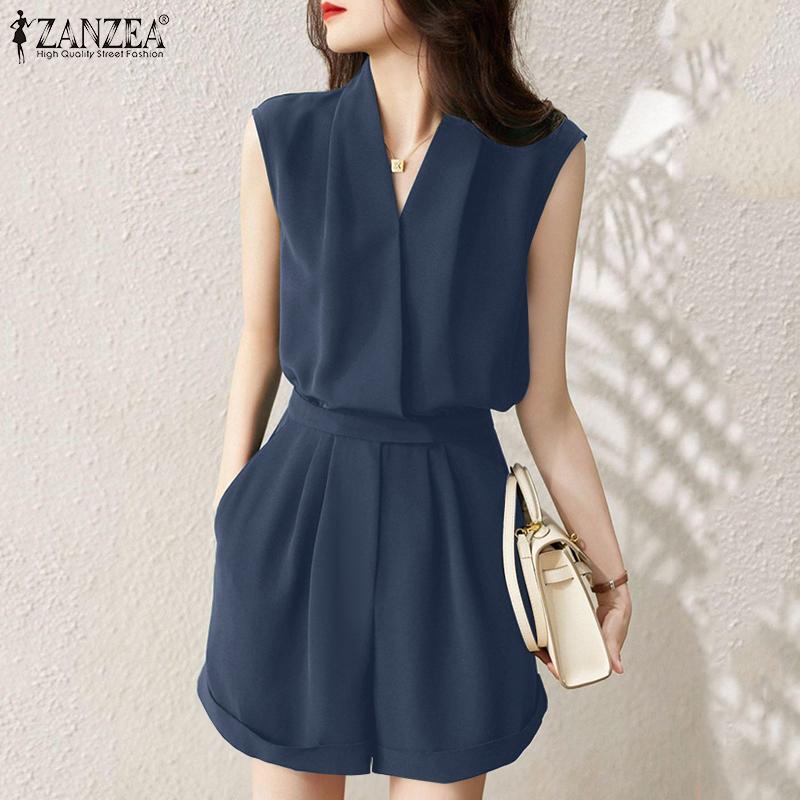 ZANZEA Women Casual V-Neck Sleeveless Loose Summer Short Jumpsuits S темно-зелений колір
ZANZEA Women Casual V-Neck Sleeveless Loose Summer Short Jumpsuits S темно-зелений колір