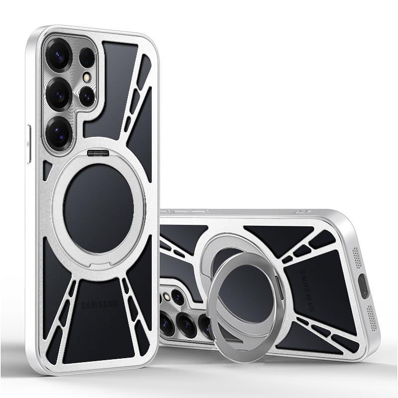 For Magsafe Magnetic 360°Rotating Metal Bracket Hollow Heat Dissipation Phone Case For Samsung S25 Ultra S23 S22 S24 Ultra Plus Galaxy S25 Ultra срібний
For Magsafe Magnetic 360°Rotating Metal Bracket Hollow Heat Dissipation Phone Case For Samsung S25 Ultra S23 S22 S24 Ultra Plus Galaxy S25 Ultra срібний