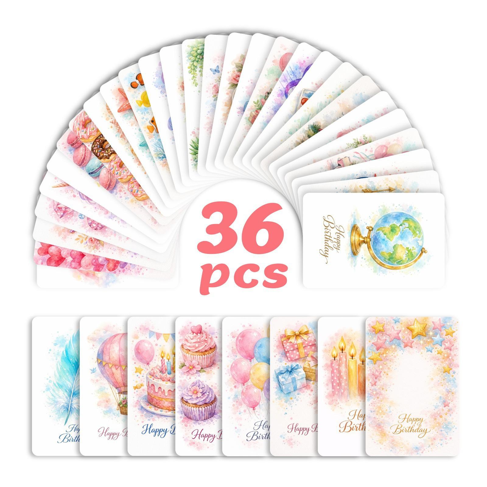36 Watercolor Dream Elements Birthday Cards, Fresh Healing Happy Birthday Greeting Card Batch RXHB0466
36 Watercolor Dream Elements Birthday Cards, Fresh Healing Happy Birthday Greeting Card Batch RXHB0466